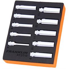 Franklin XF 10 pce 6 pt Deep Socket Set 1/4" dr