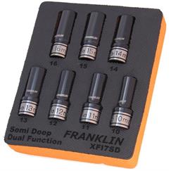 Franklin XF 7 pce 6 pt Semi Deep Thin Wall Impact Socket Set 1/2" dr