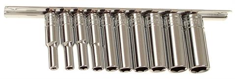 Franklin 10pce 6pt Metric Deep Socket Set 1/4&quot;dr