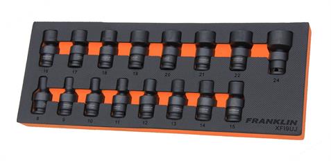 Franklin 16pce Impact Universal Joint Socket Set 3/8&quot;Dr