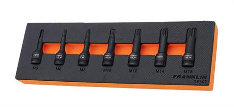 Franklin 7 pce Impact Spline Bit Socket Set 3/8&quot;Dr