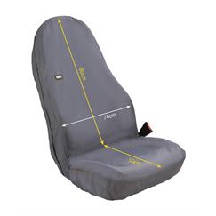 Winged Front Seat Cover Heavy Duty Black
