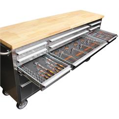 72" Stainless Steel Tool Chest + Tools 651 pieces