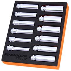 Franklin XF 12 pce 6 pt Deep Socket Set 3/8" dr